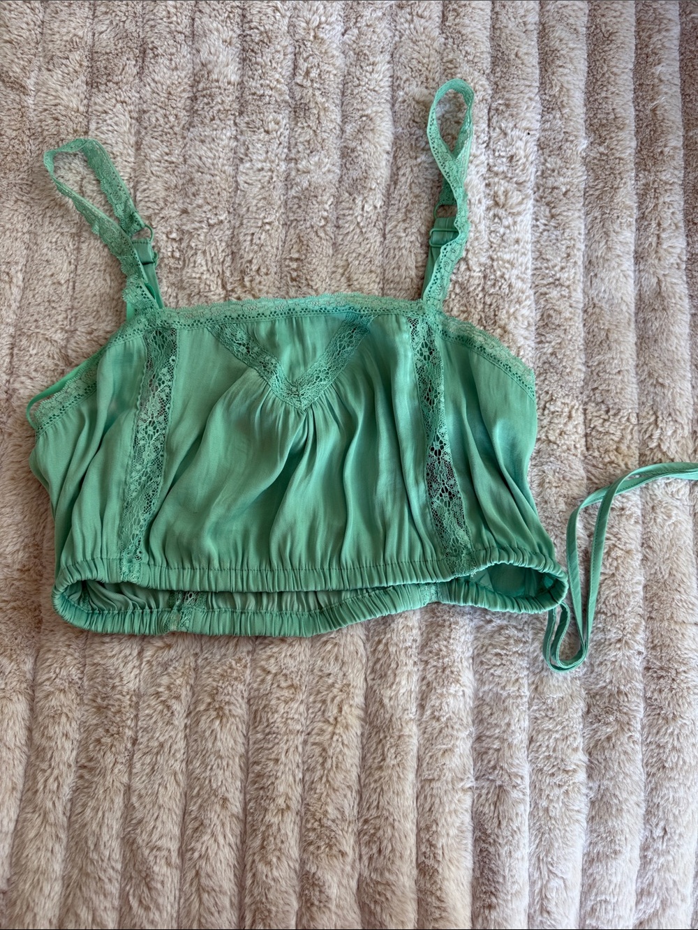 Urban Outfitters Mint Green Lace-Trim Cami- Size XS